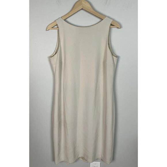 Vintage Louben Ivory Sheath Dress Size 10 Lined Business Workplace Women’s - Picture 1 of 5